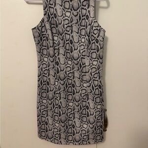 XOXO Monochrome Snakeskin Mini Dress